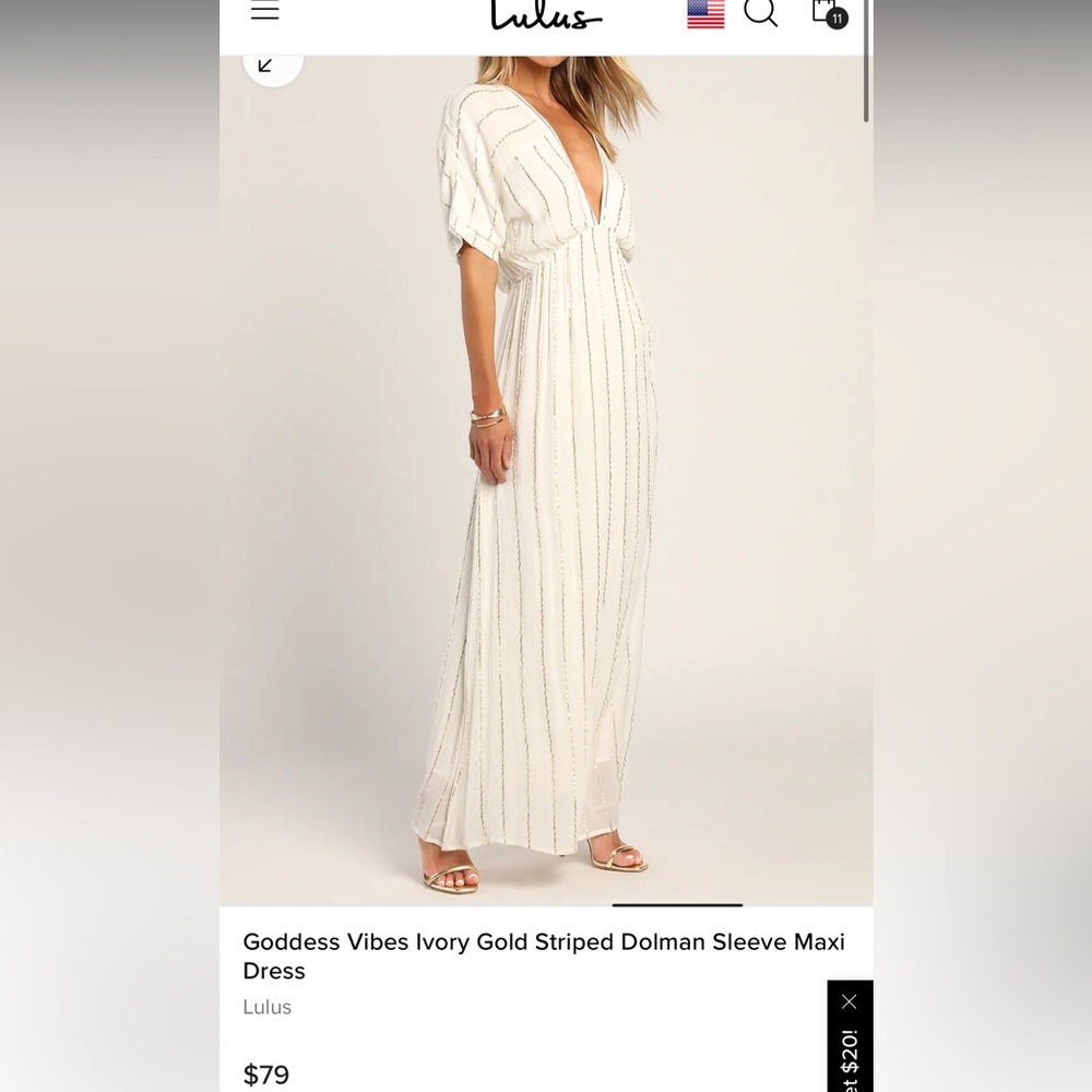 Beautiful vacation dress Lulus! Size M